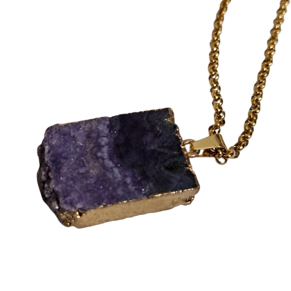 NWT - Amethyst And Gold Pendant Necklace - Picture 8 of 10